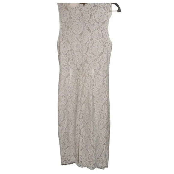 Lulu's White Ivory Lace Midi Dress Size Medium - Picture 6 of 8